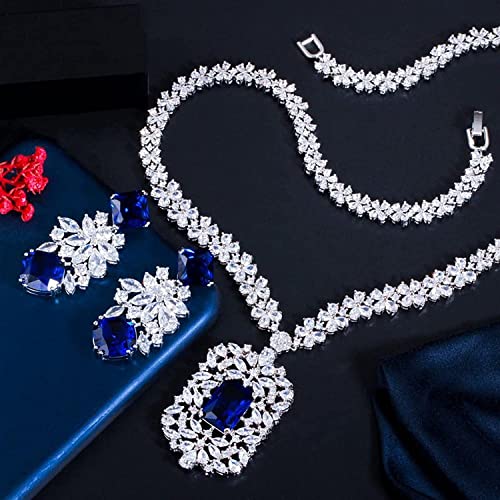 Collar joyería conjunto boda mujer con flores de zirconia cúbica amarilla