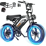 Tamobyke V20 4.0 Electric Bike,1500W Max Motor/48V 15ah Removable Battery E-Bike, 20'' Fat Tire ElectricBike, 28-30mph Max Speed, Color Display, Throttle & Pedal Assist. UL Certified.
