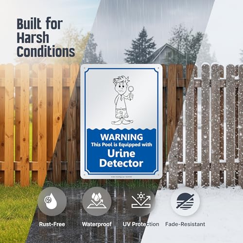 Cartel metálico SmartSign 14x10 pulgadas para piscina miniatura 2