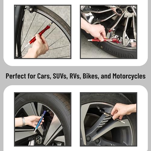 Image of UNCO- Pencil Tire Pressure Gauge, 2 Pack Blue & Red, 10-75 PSI