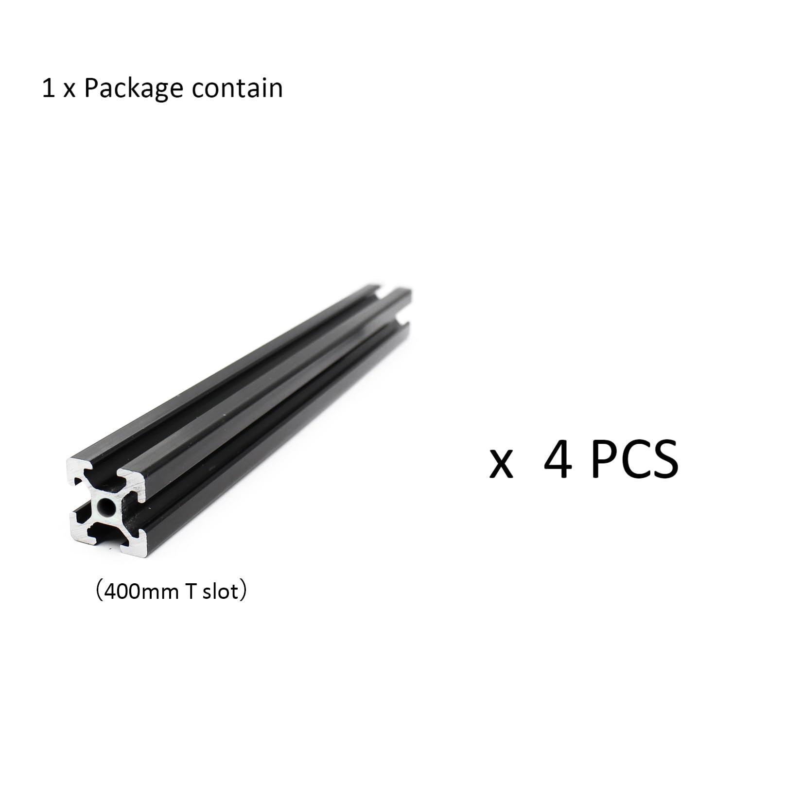 4Pcs 400mm 20 Series Aluminum Extrusion 2020 Series European Standard T Slot Extruded Aluminum Profiles Rail for 3D Printer Parts Linear Rail Aluminum Profile Extrusion Rail — Amazon image 3