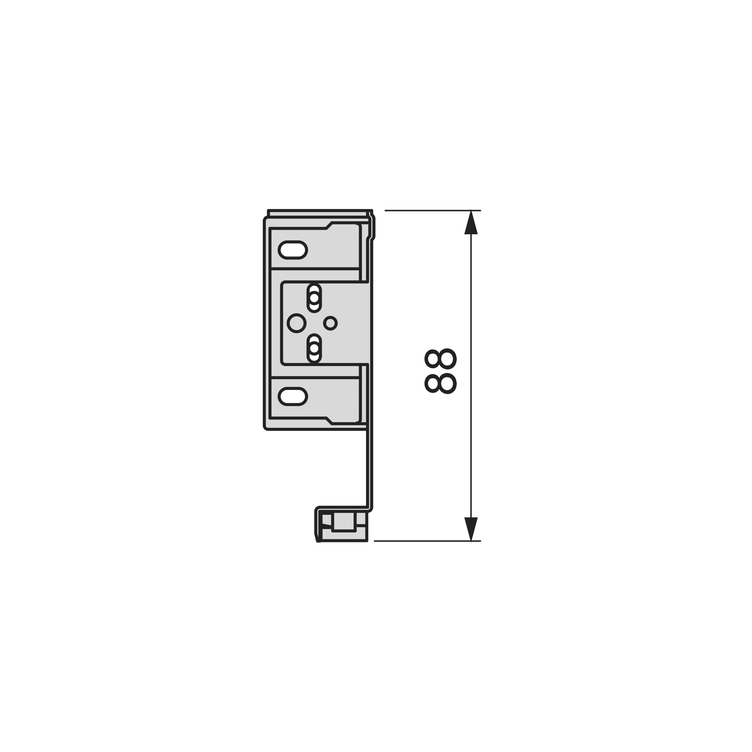 Emuca - Simplex 25kg (55,1 lb) External Drawer Height 88mm (3,4"), Depth 490mm (19,3"), Steel, Anthracite Grey - Image 2