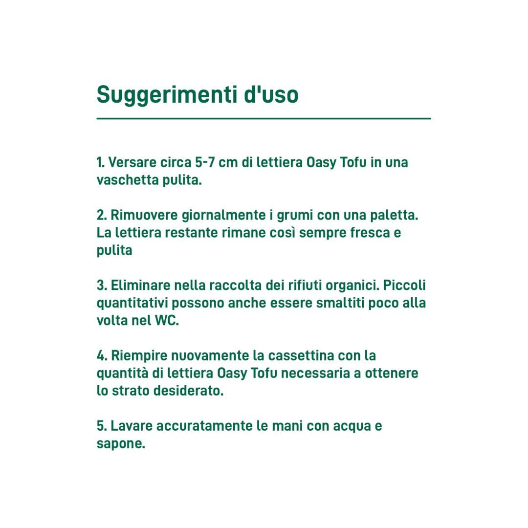 Litière pour chat végétale Oasy, litière en tofu végétal pour chats de tous âges et races, élimination facile, contrôle des odeurs, haut pouvoir agglomérant | 1 lot de 6 litres.