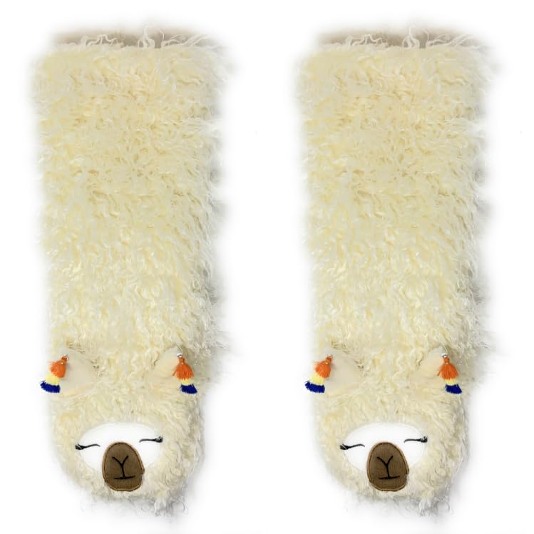 ooohyeah Women's Fuzzy Animal Warm Slipper Socks, Cute Funny Cozy Non-Slip House Socks for Women, Size 5-10