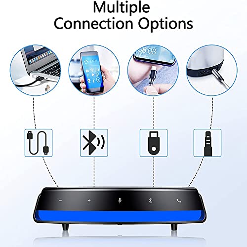 Conferência Microfone Bluetooth5.0 SpeakerPhone, 360 ° Pickup De Voz, Duplex Completo Inteligente Ds