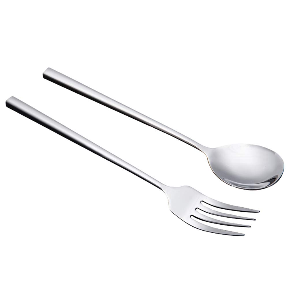 El juego para servir ensalada de 2 piezas incluye cuchara para ensalada y tenedor para ensalada, juego de servidores para ensalada de acero inoxidable 304 de primera calidad, diseño pulido espejo pa