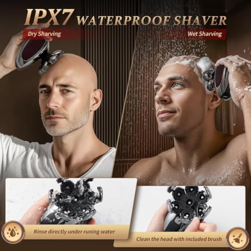 Image of Head Shavers for Bald Men, Professional 5-in-1 Electric Head Shaver Grooming Kit, 7D Floating Wet & Dry Electric Razor for Bald Heads with LED Smart Display & Type-C Charging for Hair /Face /Beard