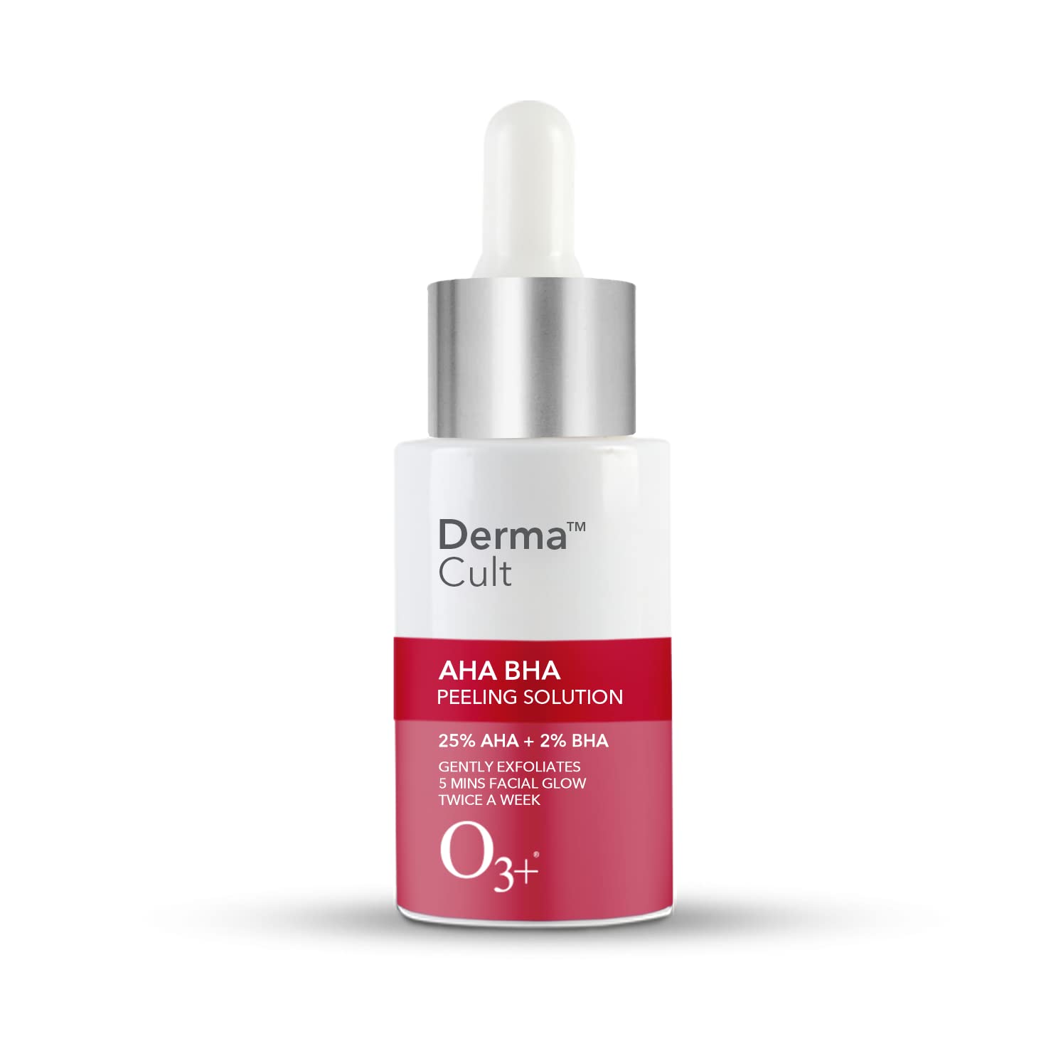 O3+ Derma Cult 25% AHA + 2% BHA Peeling Solution for Glowing Skin, Smooth Texture & Pore Cleansing |AHA BHA PHA Peel For Weekend Exfoliation & Radiance | 30ml