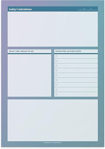 Bloc de notas Daily Intentions - Nunca te quedes atrás y mantén un seguimiento de los pensamientos e ideas diarias. 50 hojas - Planificación