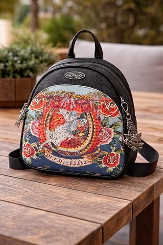 Amazon.co.jp: ED HARDY デニムミニバックパック 女性用 – 刺繍スカル