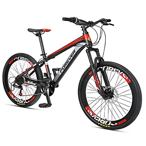 CWZY Kids Mountain Bikes, 24 Speed Dual Disc Brake Mountain Bicycle, High-carbon Steel