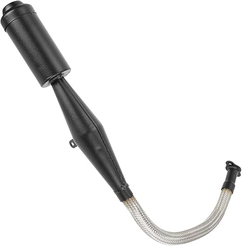 Miniatura 5 de FVRITO Silenciador de tubo de escape flexible de acero inoxidable Junta silenciador para 2 tiempos 49cc 60cc 66cc 80cc 100cc motor moto negro