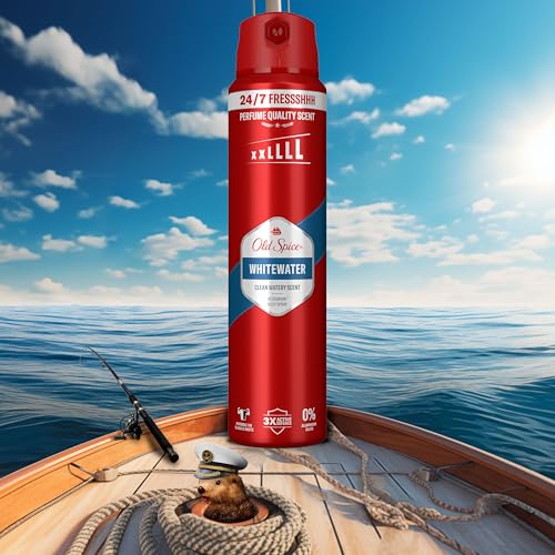 Old Spice Whitewater Dezodorant w sprayu dla mężczyzn 250ml, świeżość 24/7 przy codziennym stosowaniu, niewidoczny na czarno-białych ubraniach