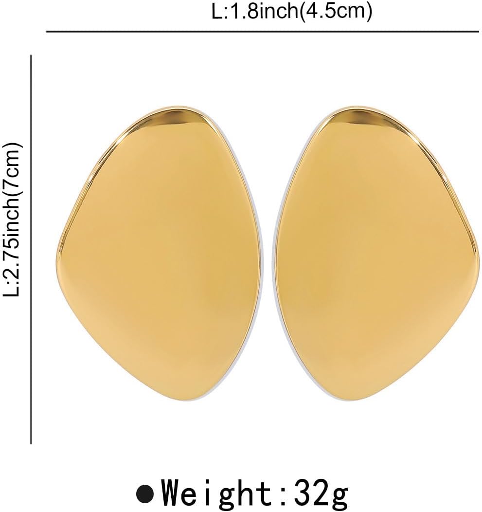 Chunky Gold Earrings for Women Large Chunky Gold Geometric Drop Dangle Statement Earrings Punk Party Jewelry - Image 7