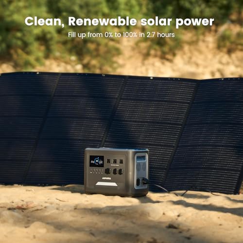 Solar Generator Purea with 400W Solar Panel,1536Wh Portable Power Station LiFePO4 Battery,1800W AC/100W USB-C Output, Up to 3600W for Home,Outdoor,ower Outages,RV,Camping,Emergency - Image 3