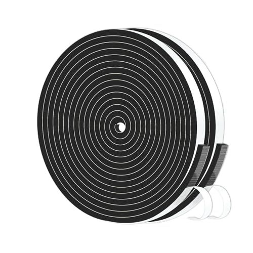 Image of Weather Stripping,High Density CR,Reduce Noise,1 /4 in x 1 /4 in x 33 Ft | Weather Stripping,Soundproof,Cold Insulation,Foam Insulation Tape for Door,Front Door Frame,Windows,Sliding Door,Black