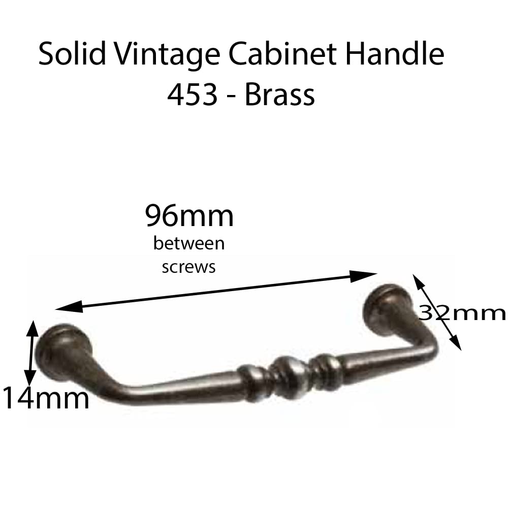 Universal Hardware Brass Drawer Handle Solid Vintage Cabinet Furniture Handles Aged Brass 453, Vintrage Brass - Image 2