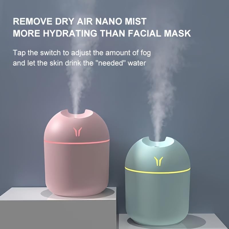 Two diffusers emitting mist, illustrating the humidifying effect.