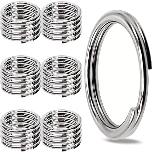 GABOX 24 Pcs Medical-Grade 316L Stainless Steel Key Rings, Ideal for Marine Enthusiasts Pet Accessories Dog Tag Home Car Keys DIY Craft Attachment (316LSS 15mm total 24pcs)