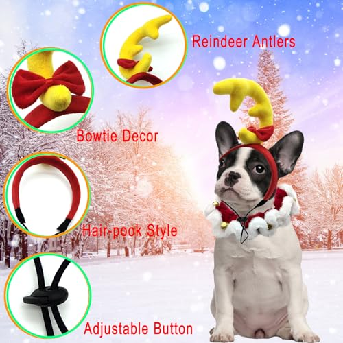 Disfraz Navideño para Perros 2 Piezas Set Reno y Collar miniatura 4
