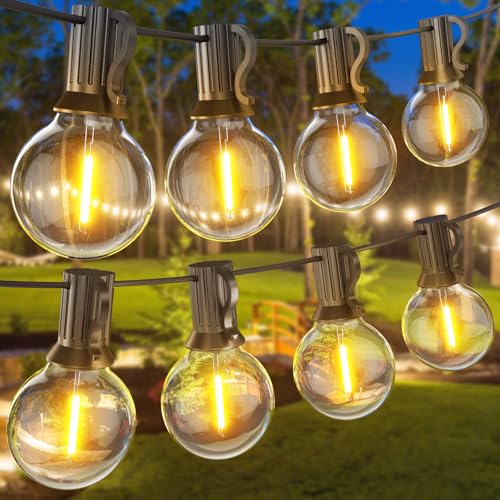 100FT Catena Luminosa Esterno, G40 LED Luci da Esterno Giardino, 30M Luce da Giardino Impermeabile 50+2 Lampadine di Ricambio Decorazione per Feste in Giardino, Matrimonio, Decorazioni Vacanze ecc.