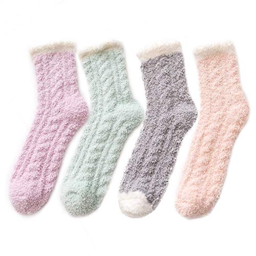 Zando Women Winter Warm Plush Socks Fluffy Slipper Socks Fuzzy Sleeping Socks Super