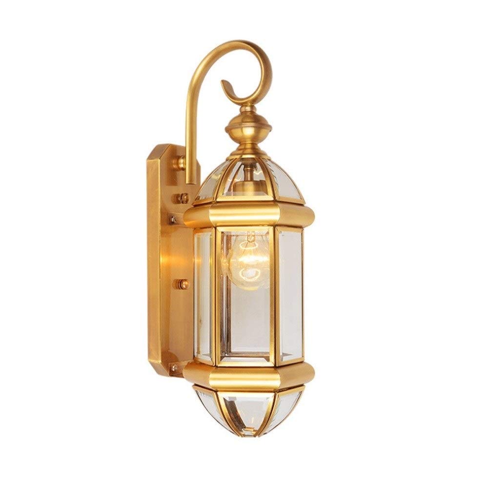 YNIYUJKL Wall Lamp, E27 Outdoor Lighting Lamp V-Intage Industrial Glass Copper Wall Light Corridor Aisle Wall Sconce Personality Metal Wall Lamp Easy Installation Furniture
