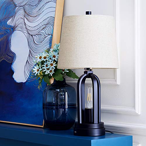 image for CO-Z Farmhouse Table Lamps Set of 2 with USB Port, Industrial Table La