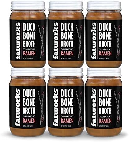Fatworks Cage-Free Duck Bone Broth, Ramen Flavor, 15 oz, 6 pack