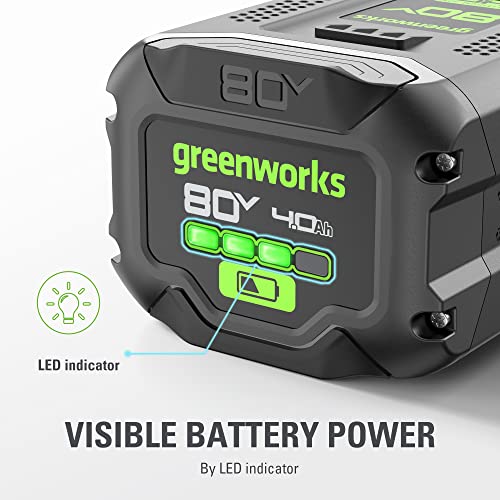 Image of Greenworks 80V 4.0Ah Lithium-Ion Battery (Genuine Greenworks Battery / 75+ Compatible Tools)