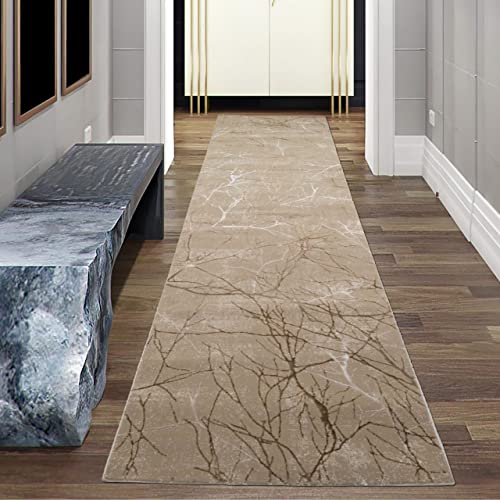 Teppich-Traum BRÜCKENLÄUFER Designer Teppich Flur Wohn- & Schlafzimmer abstraktes Ästemuster...