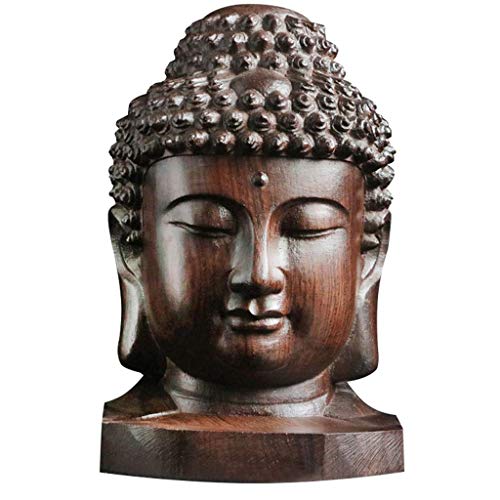 瞑想仏木仏像釈迦牟尼如来置物マホガニーインド仏頭像工芸品装飾装飾装飾像