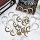 SUPERFINDINGS 16 Stück 2 Stil Sonne Mond Stern Duschvorhanghaken Antik Bronze Rostfreie Vorhangringe Set Vintage Stil Duschhaken Gothic Boho Eisen Badezimmer Dekor