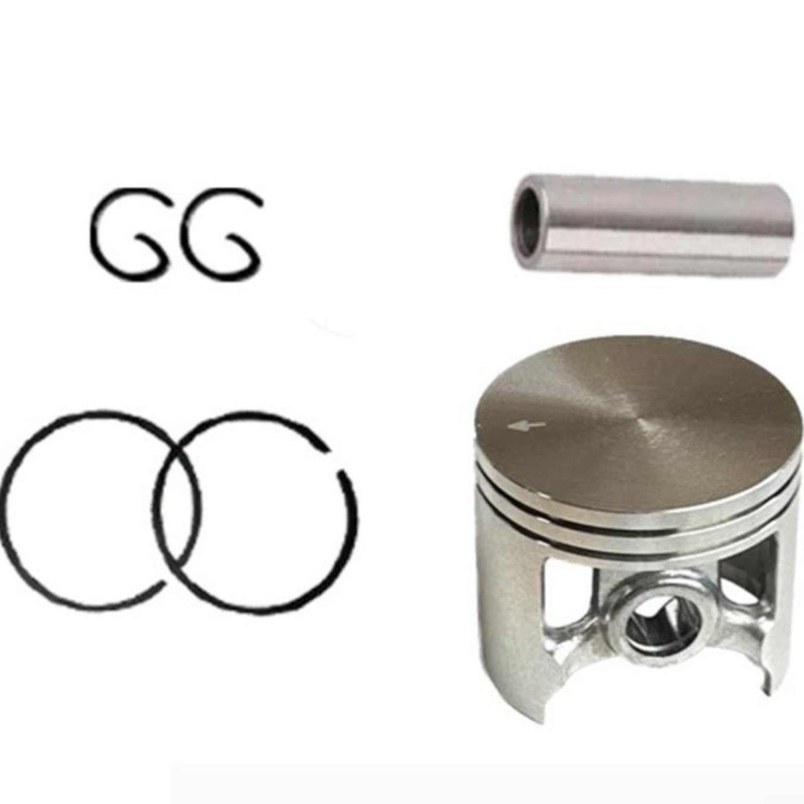 Juego de cilindros de motosierra H395 de 56 mm de diámetro de aleación de aluminio para H395XP para juntas de pistón, almohadillas de escape, uso profesional forestal (B)