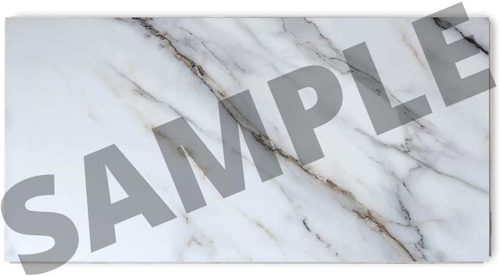 LUCiDA SURFACES Luxury Vinyl Flooring Tiles-Interlocking Flooring for DIY Installation-Sample Stone-Look Plank-Calacatta-TerraCore-6 inch x 12 inch, Single Sample Tile