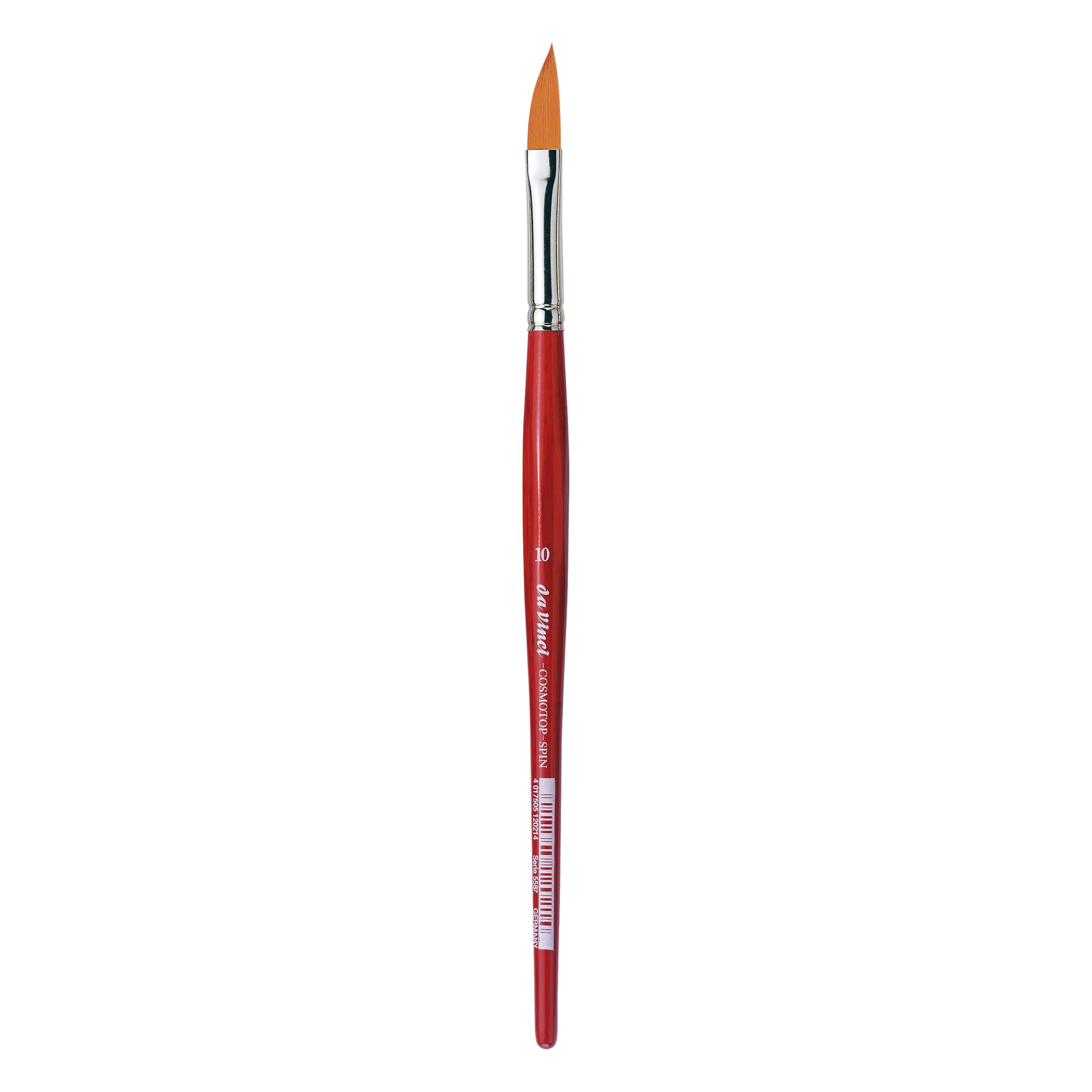da Vinci Watercolor Series 5587 CosmoTop Spin Paint Brush, Slant Liner Synthetic with Red Handle, Size 10 (5587-10)