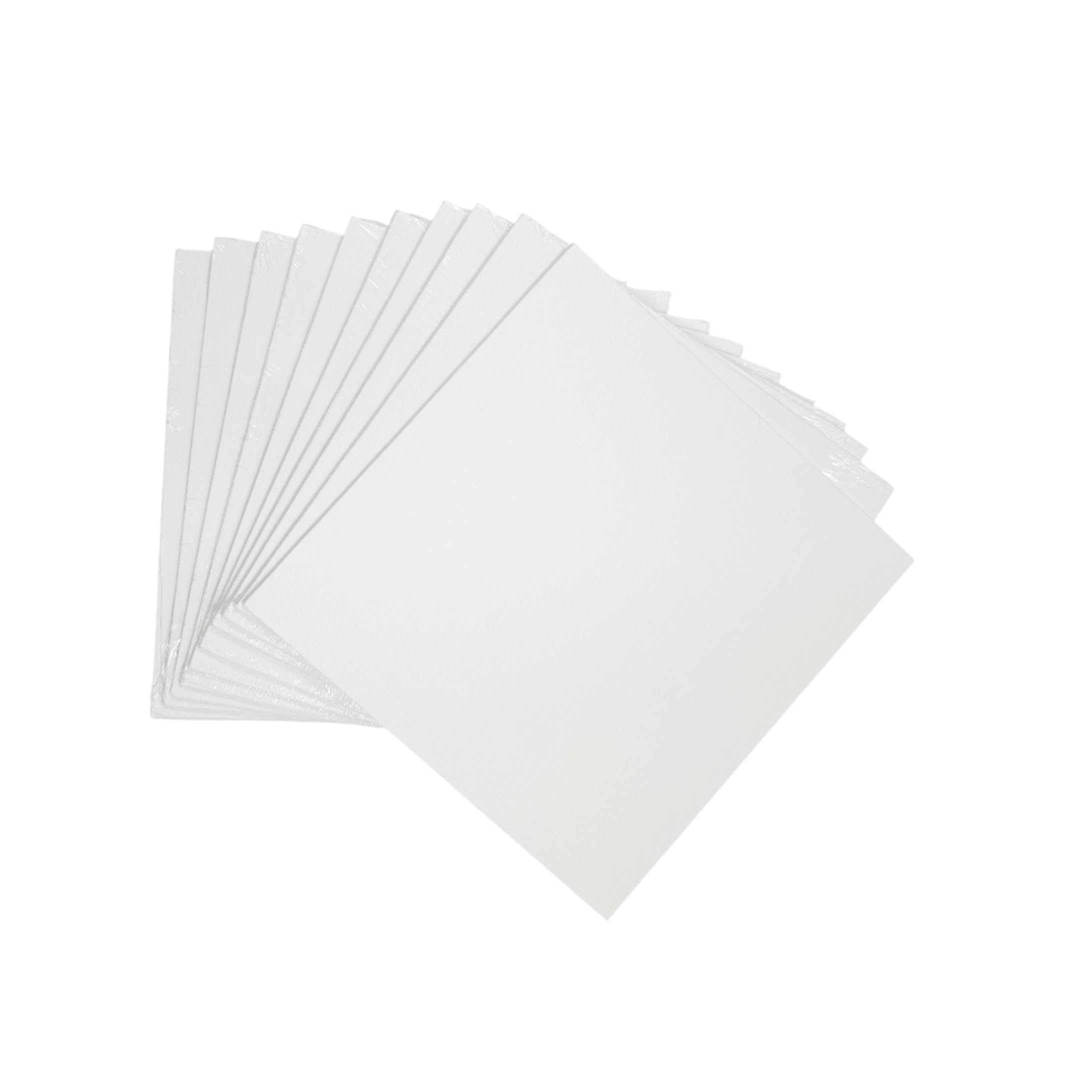 Pack of 10 15x15cm Blank White Flat Stretched Board Art Canvases by Janrax