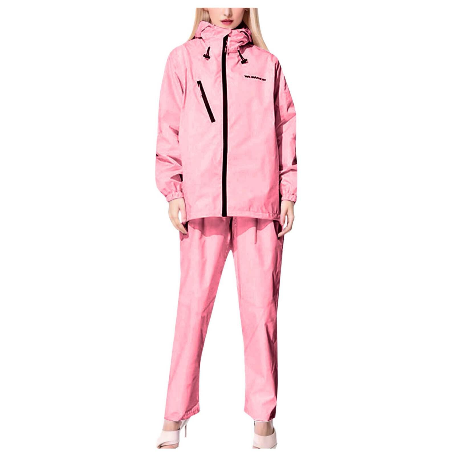 Regenanzug Herren Damen 2-teilig Wasserdicht Atmungsaktiv Regenjacke Regenhose mit Kapuze S-4XL