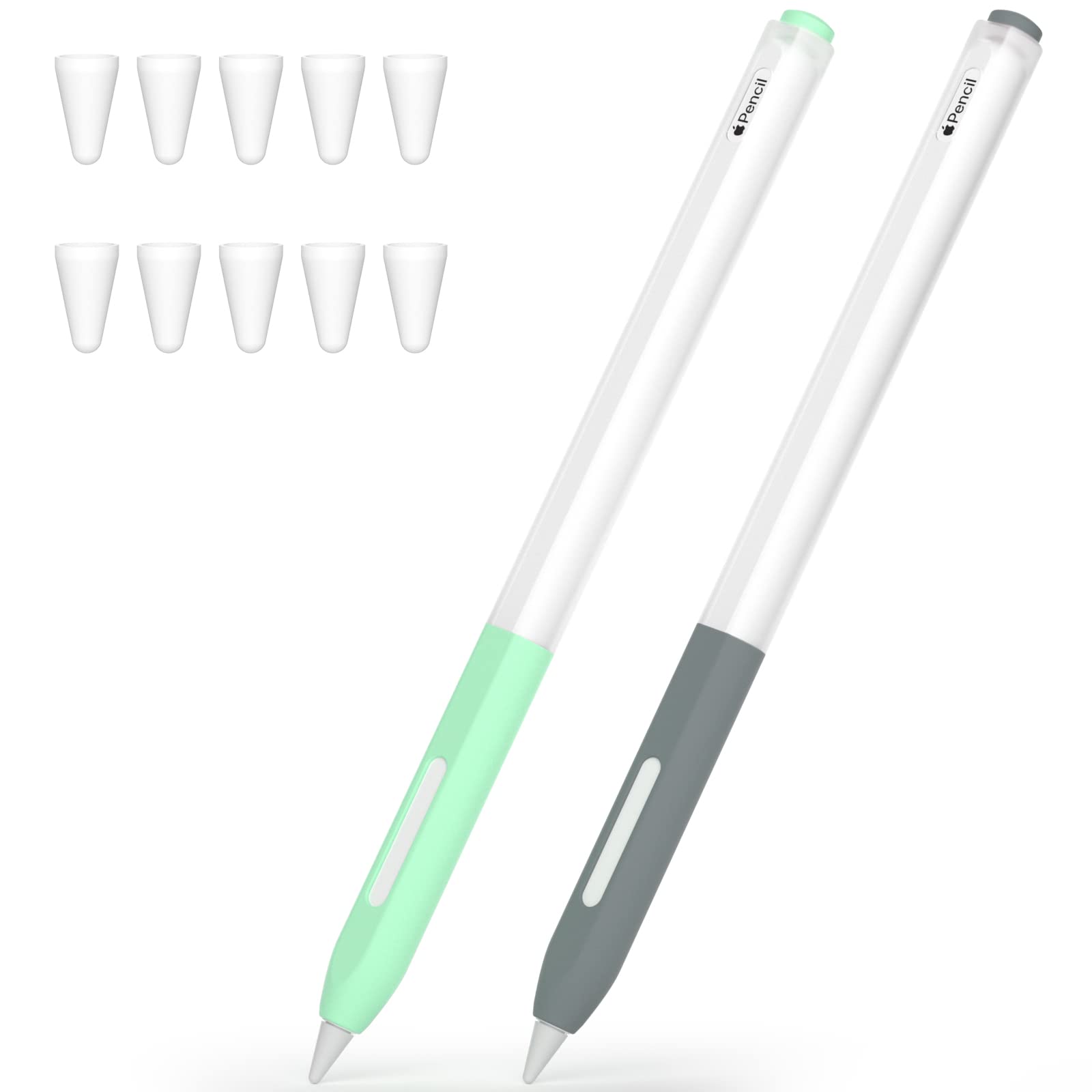 JOOSKO Compatible with Apple Pencil Pro/Apple Pencil 2nd Generation Case, 2 Pack Silicone Pencil Case, Supports Magnetic Charging and Double Click