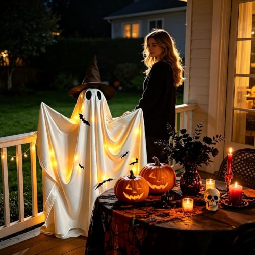Decoración de Halloween de pie de 150 cm con cadena de luces para exterior 3