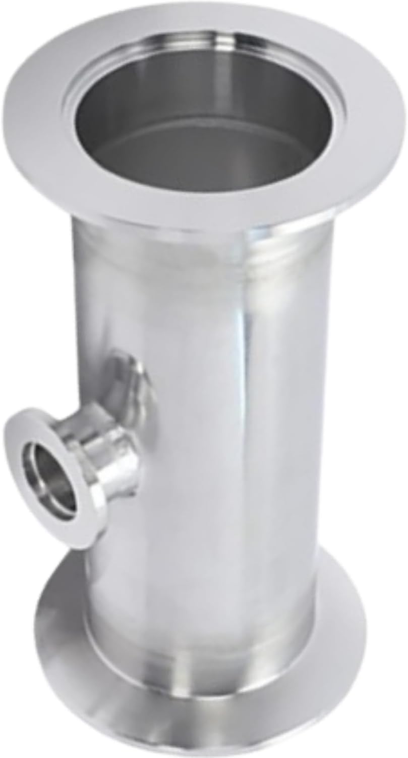 KF-40 to KF-16 3 Way Tee Reducer Vacuum Fittings, ISO-KF Flange Size NW-40 to NW-16 Outlet Quick-Install Reducing Fitting, Stainless Steel (KF-40 to KF-16)