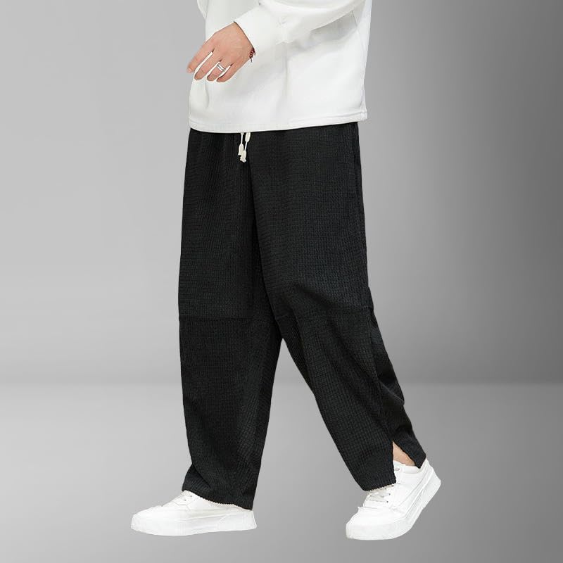 Men's Autumn Winter Chinese Style Trendy Embroidery Corduroy Casual Pants3