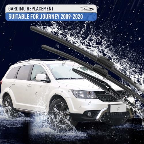 Image of Front and Rear Windshield Wipers for Dodge Journey 2009-2020 | Quiet and Streak-Free 24 inch 19 inch 12 inch Front and Back Wiper Blades Assembly All-Season OEM Automotive Replacement Accessories