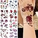 glaryyears 8 Sheets 3D Effect Flower Floral Temporary Tattoos, Arm Chest Leg Tattoo Sticker for Women, Rose Chrysanthemum Designs Body Art on Back Shoulder Waterproof Medium Size