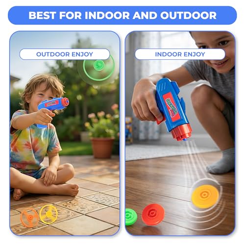 Image of Ratna's Spin Master Duo Combo of Flying Wheels & Spinning Tops, Outdoor & Indoor Play Toy for Kids 5+ Years (Pack of 2)