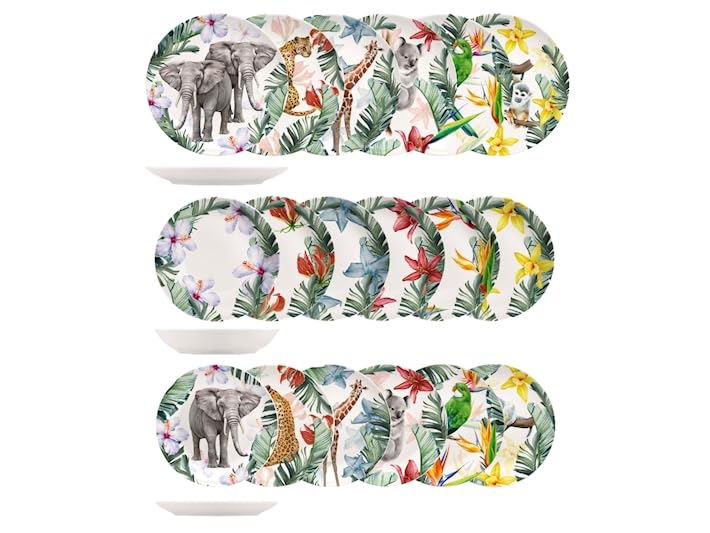 Servizio 18 pezzi tavola exotic in new bone china decorata