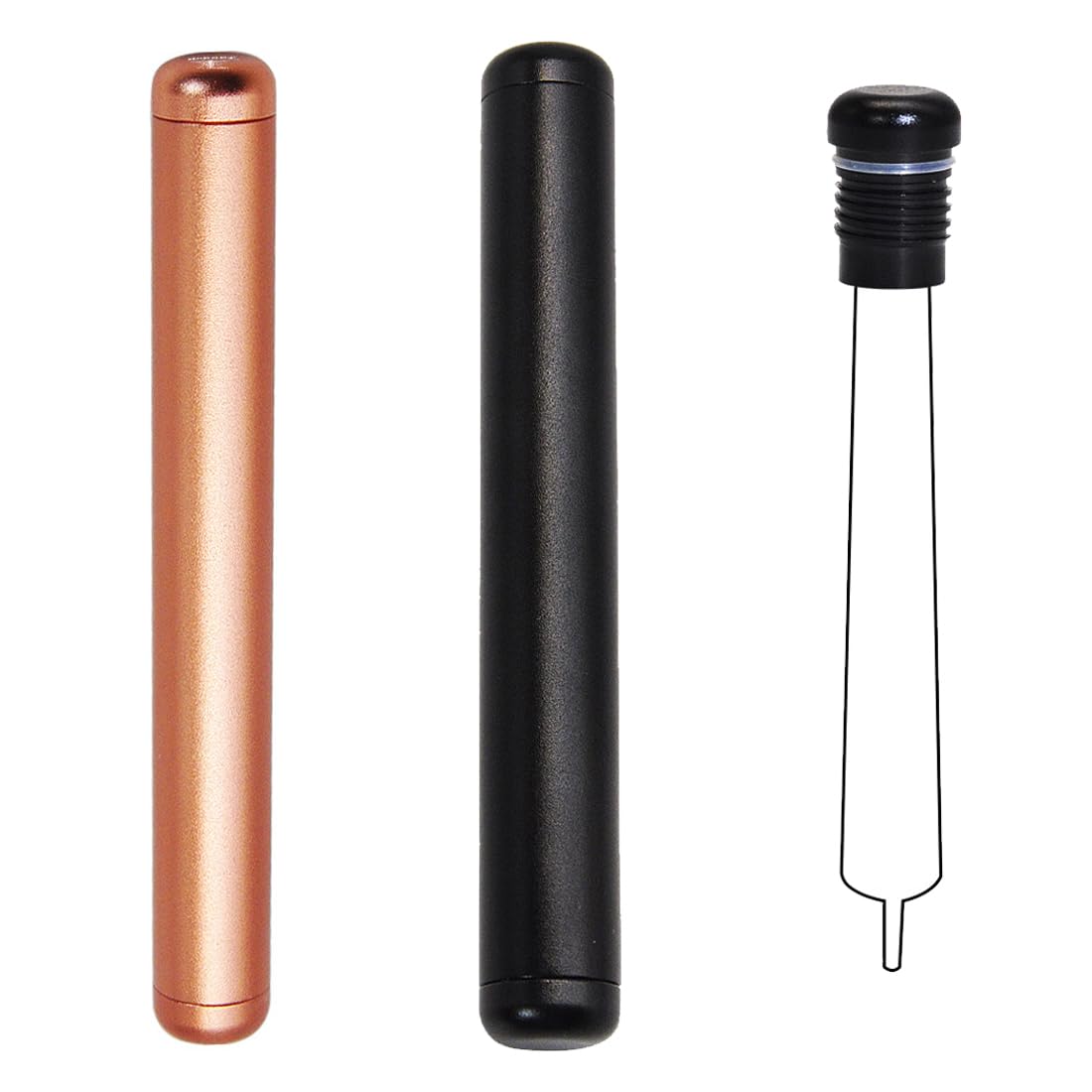 XPEX Lot De 2 Étuis Tubes Joint King Size 110mm Alliage Aluminium - Boîte De Transport Étanche Noire