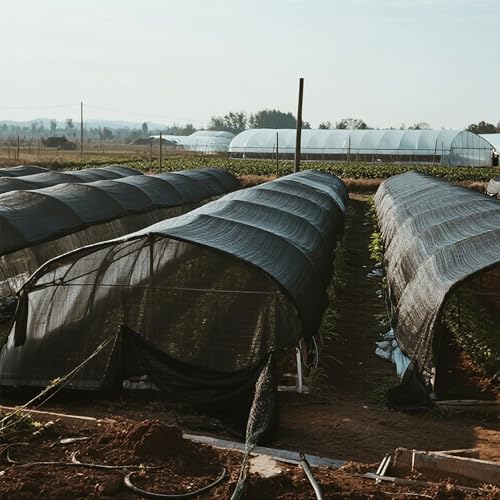 Image of winemana 6x120 FT Outdoor Shade Cloth for Garden & Plants - 50% Large Black Mesh Tarp, UV Resistant Woven Shade Fabric for Greenhouse Farm Row Cover Vegetables Sun Protection Poultry Run