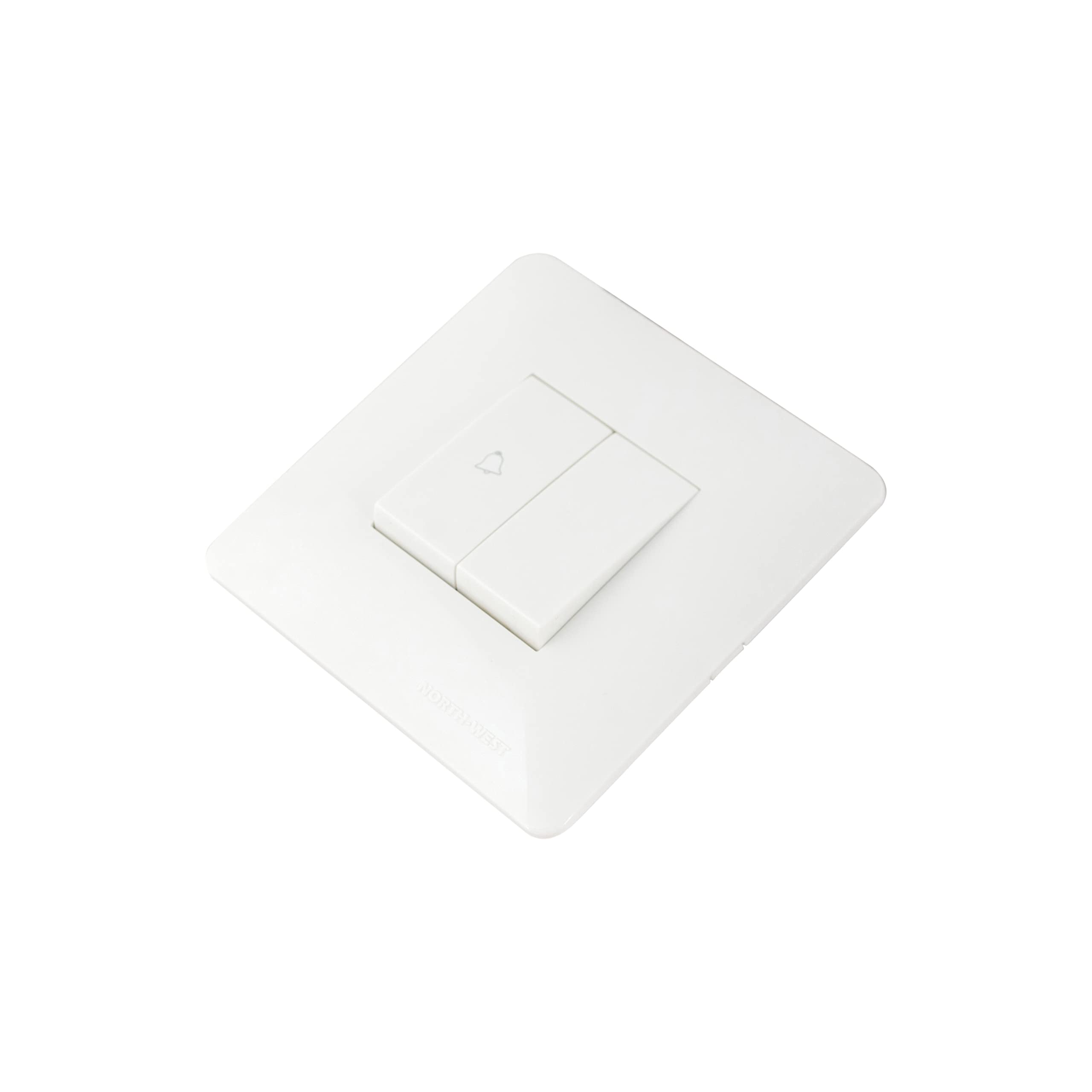 Wipro Northwest (Venia) Switch Combo of 2M Plate + 1M Bell Push + 1 6A Switch, White (Kit 3) 1
