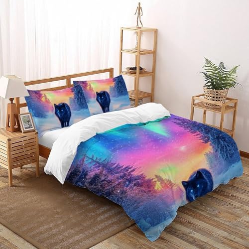 Housse de couette loup 3D microfibre de qualité supérieure 200x200